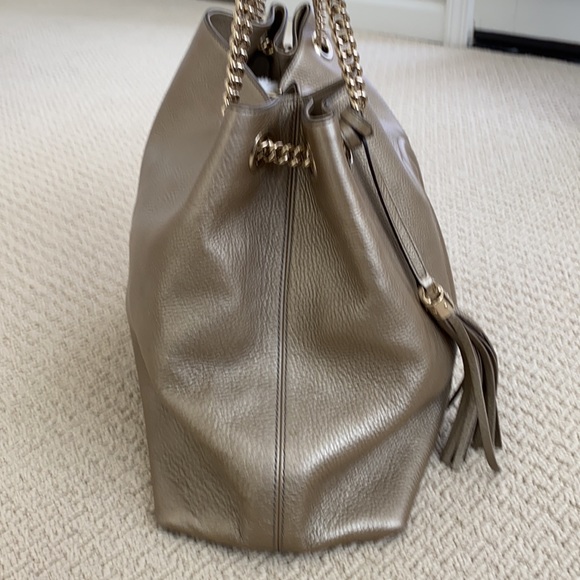 Gucci Bronze Metallic Leather Tote - Picture 3 of 16